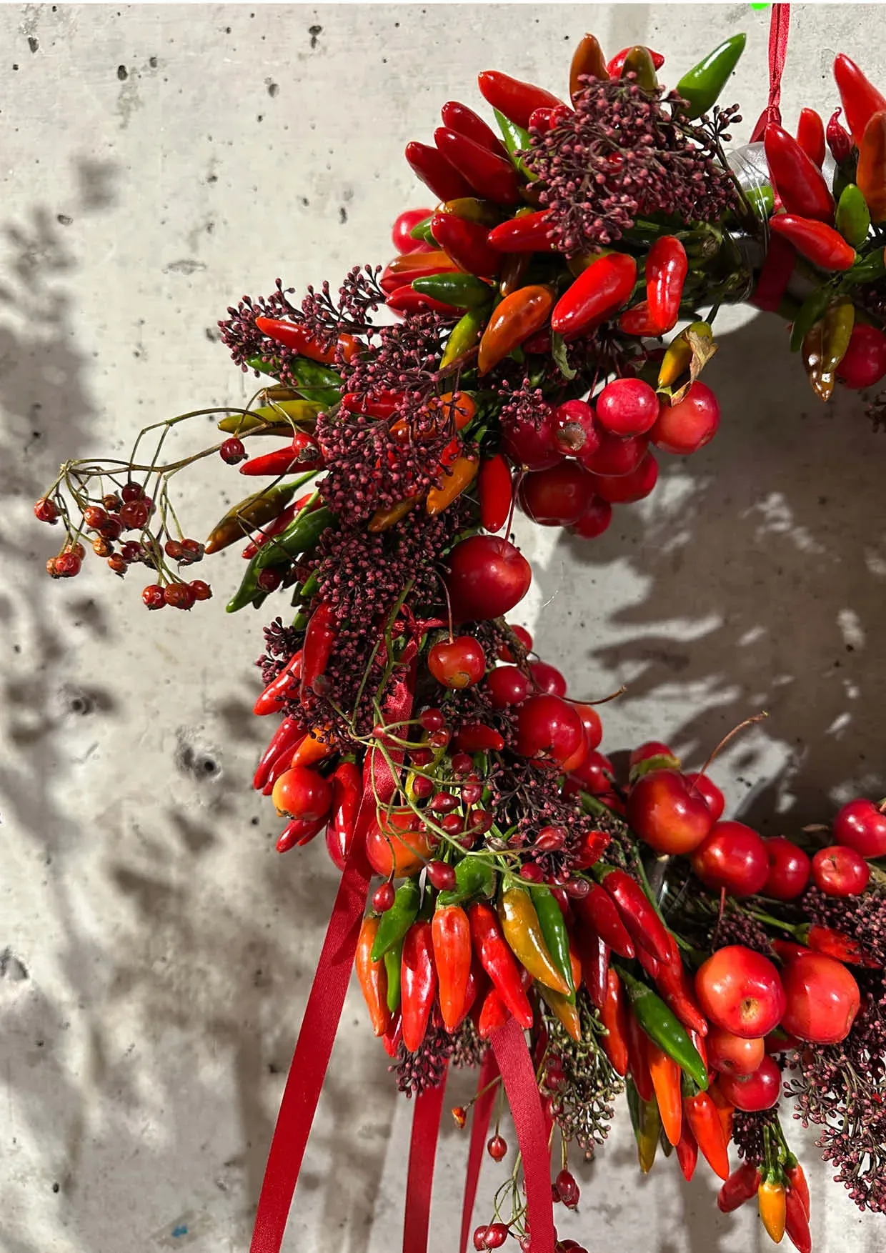 Couronne de Noël baies rouges
