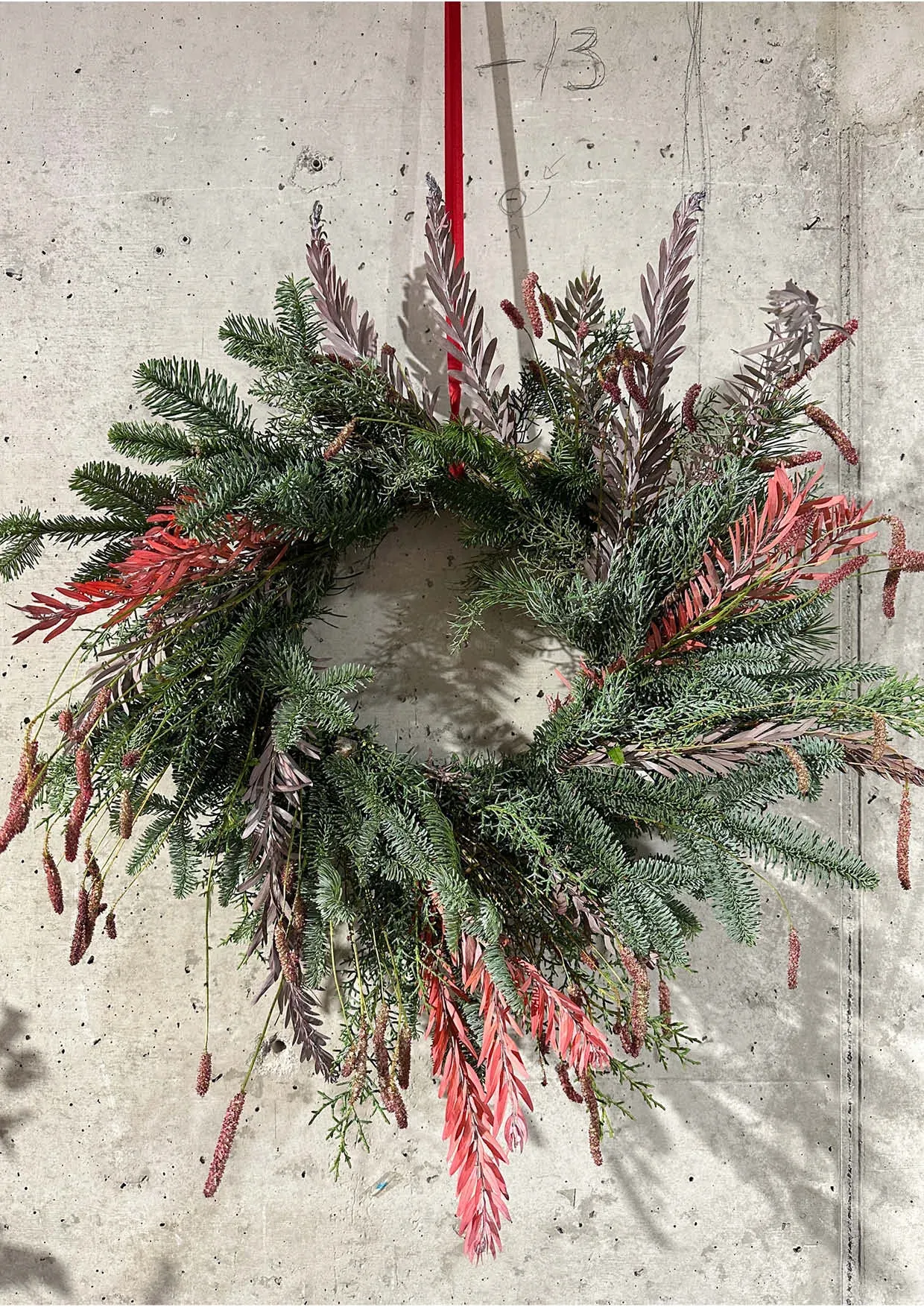 Couronne de Noël acacia et sapin