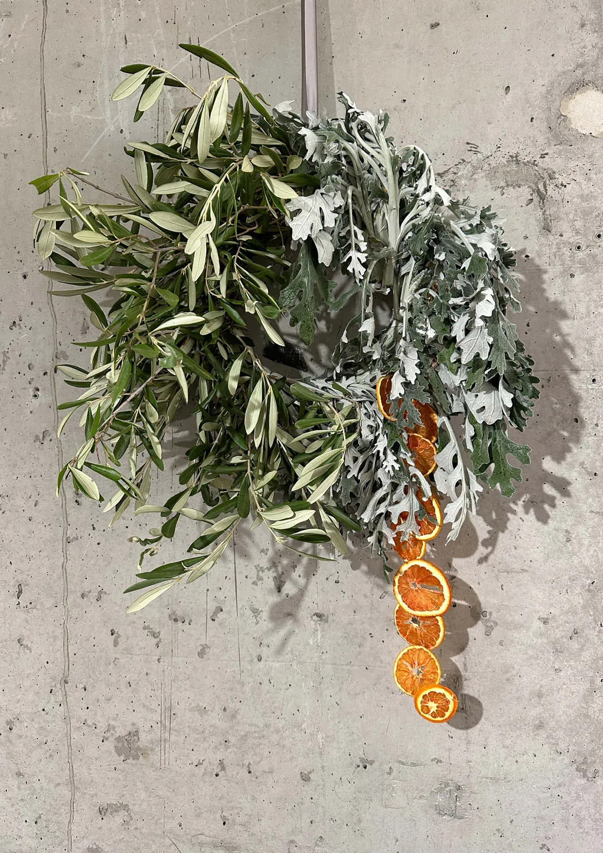 Couronne de Noël orange et olivier