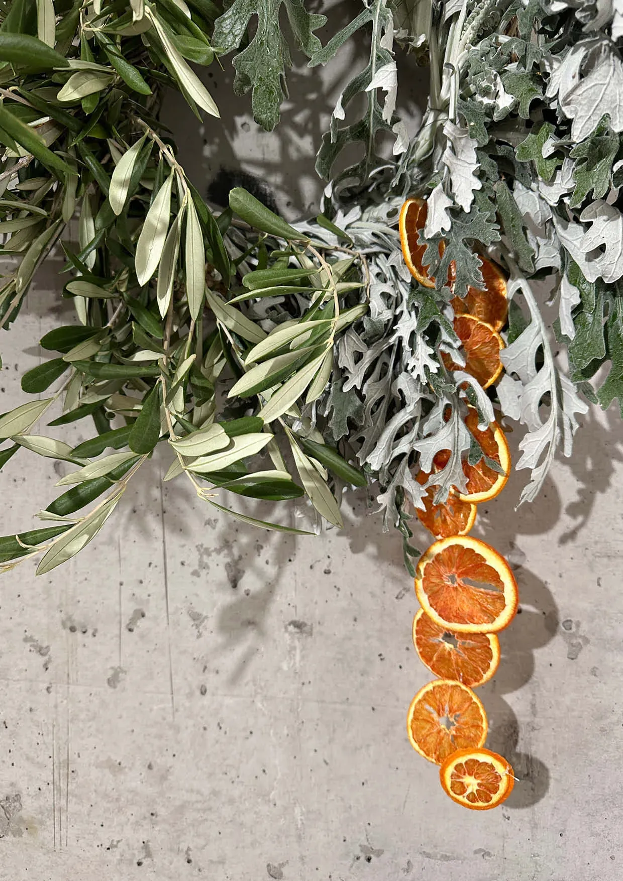 Couronne de Noël orange et olivier