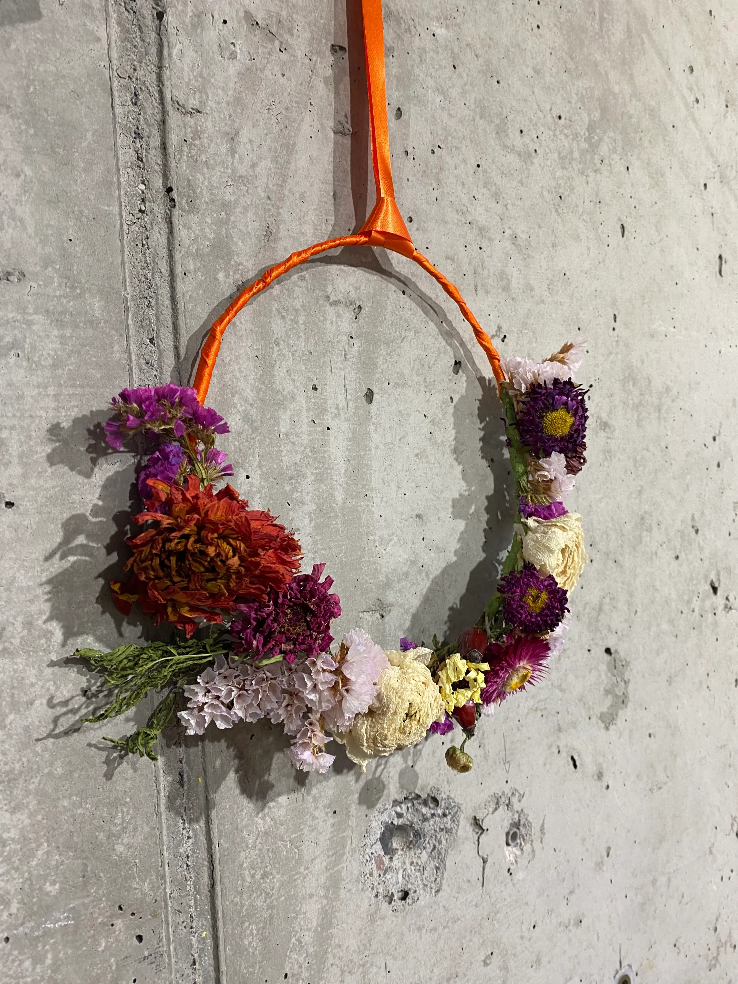 Dried flower wreath