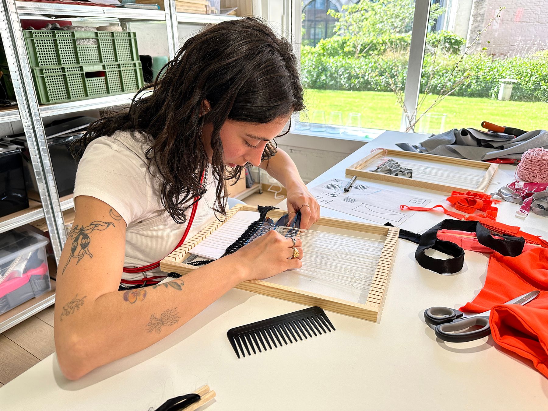 Tissage & Upcycling : technique du tissage de lirettes sur cadre